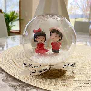 custom snow globe personalize love snow globe romantic valentine snow globe gift cute couple gift girlfriend anniversary couple snow globe