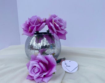 Bolígrafo de rosa púrpura: recuerdo de boda hecho a mano, firma del invitado