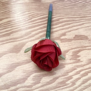Red rose floral pen gift for writer handcraft rose pen love note gift pen rose flower pen love appreciation gift redbud pen birthday favor