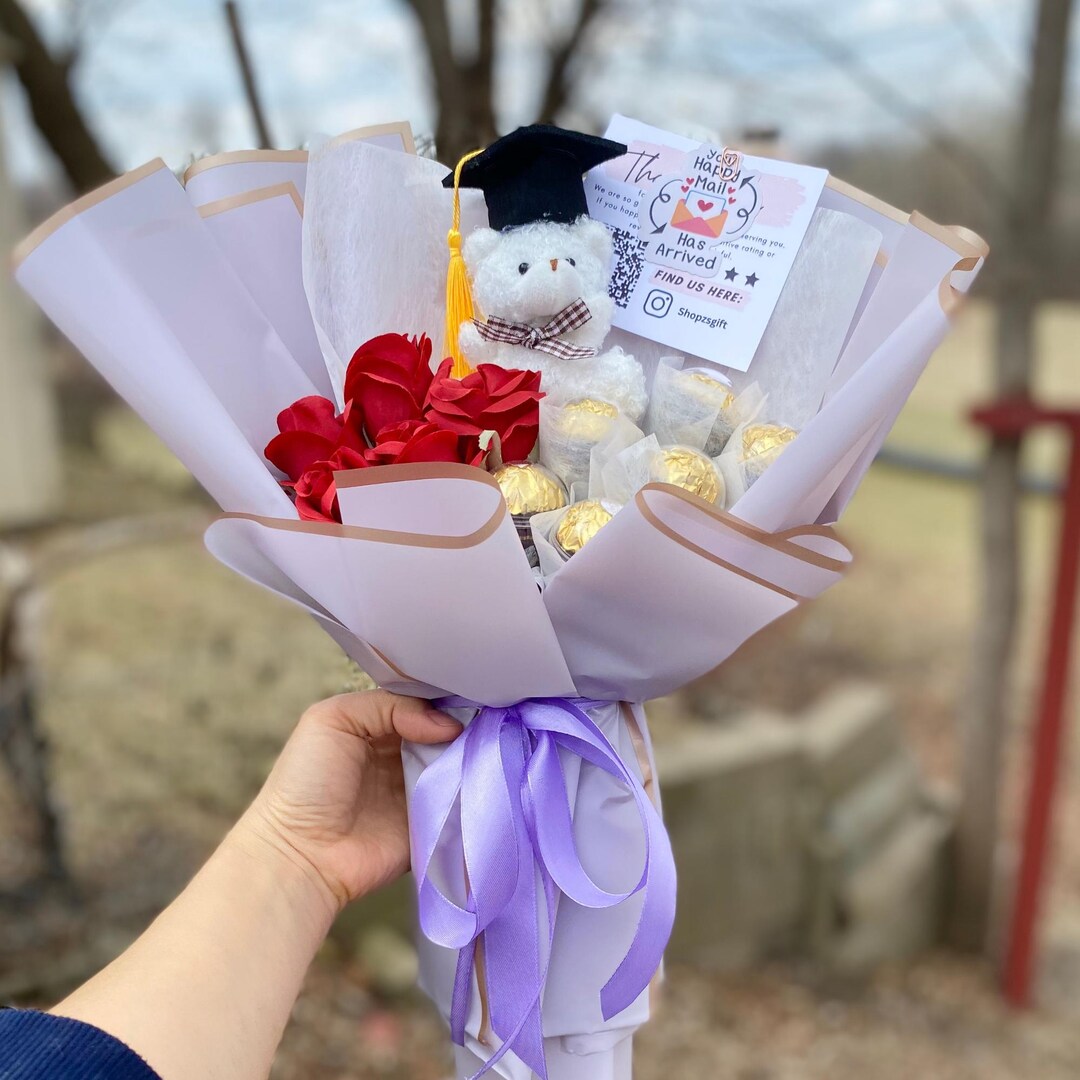Teddy Bear Graduation Flower Bouquet Daughter Graduation Gift 2026 Grad ...