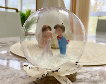 Custom Couple Snow Globe, Girlfriend Birthday Gift
