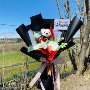 teddy bear graduation bouquet gift  plushie bouquet graduation rose bear bouquet for kid bouquet graduation bear gift for grand party gift