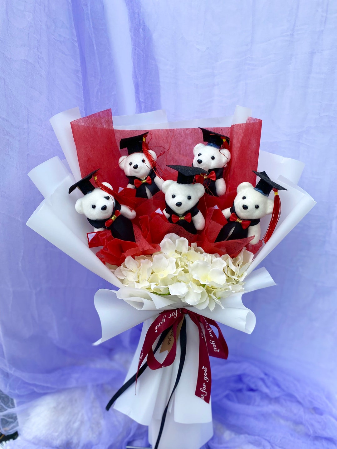 Graduation Bear Flower Bouquet Flower Bear Flower Bouquet Graduation Gift Bouquet College