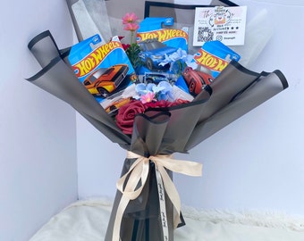 Ramo de coche para novio, regalo de San Valentín, ramo de coche, regalo de cumpleaños para novio, ramo de coche para hermano, regalo, ramo de coche personalizado