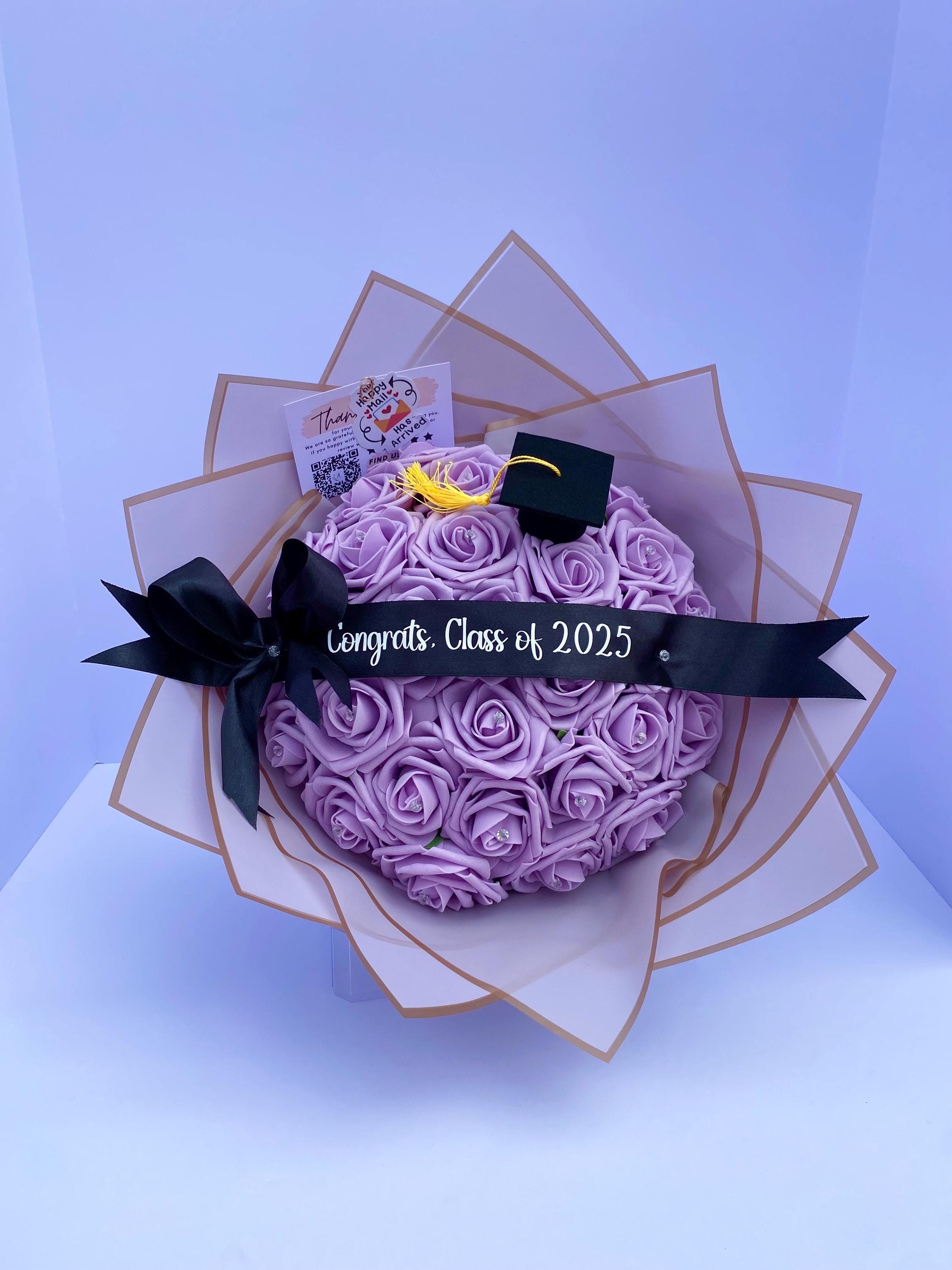 Pink Rose Graduation Bouquet: Eternal Foam Flower Gift - Etsy