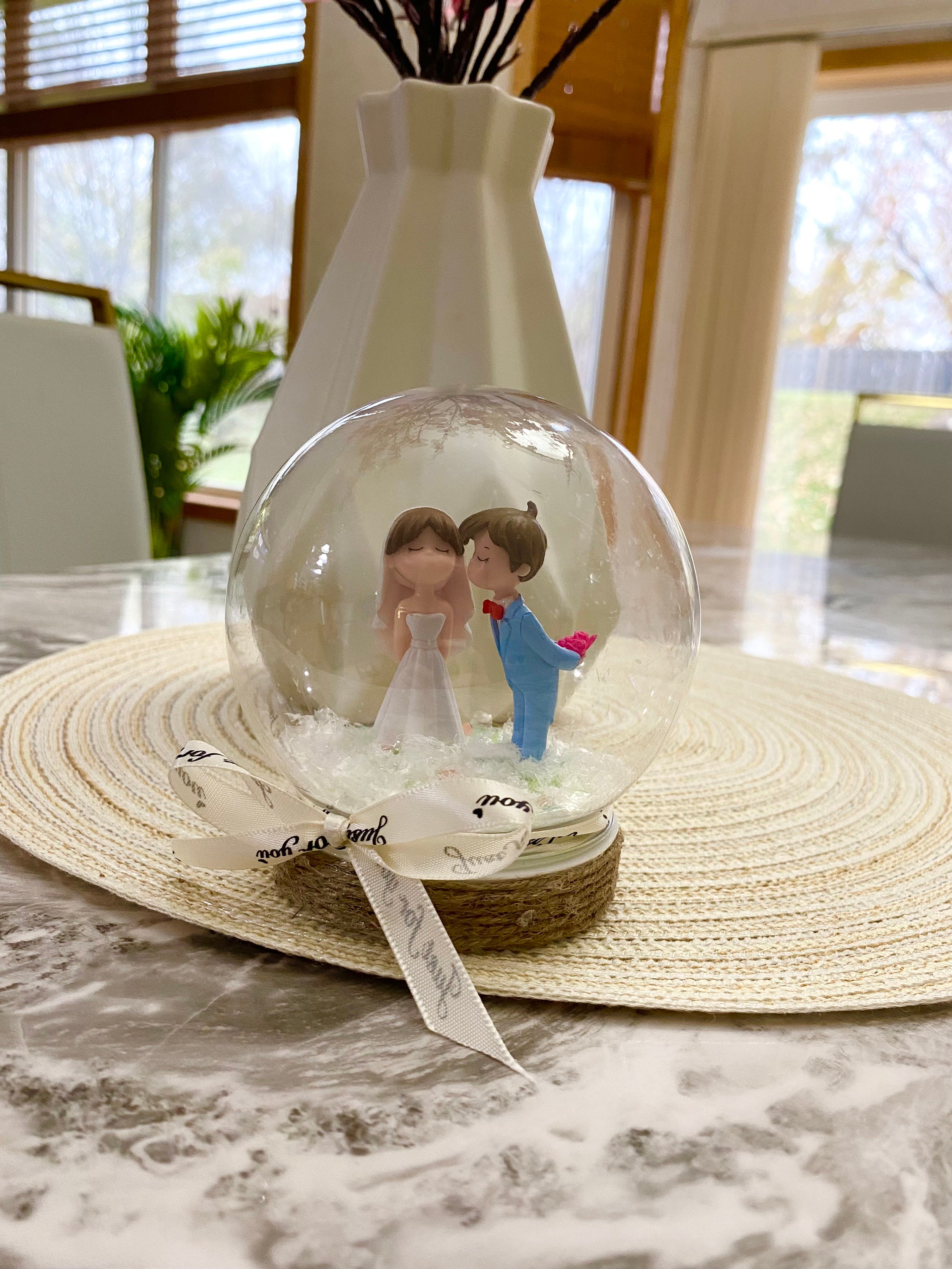 Personalize Wedding Snow Globe Gift for Newly Wed Couples