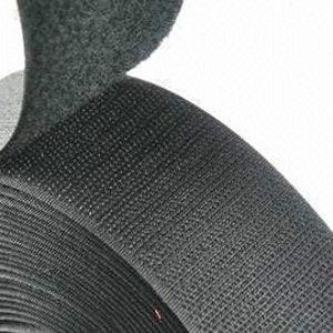 May include: A roll of black hook and loop fastener tape. The tape is made of a soft, flexible material and has a textured surface. The tape is designed to be used for a variety of purposes, such as securing items together, attaching fabric to other materials, and creating custom closures.