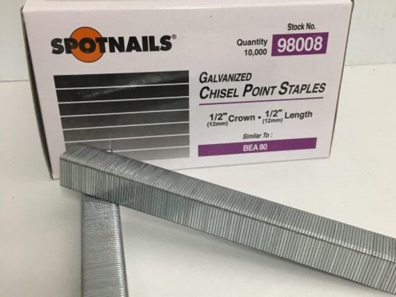 thumbnail image 2 of Spotnails 98006 Galvanized Chisel Point Staples – 1/2" Crown X 3/8" Leg 2 of 6