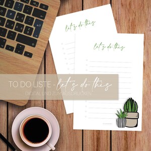 To Do Liste - Let&#39;s do this! - Digital und zum Ausdrucken, PDF, DIN A5 Format