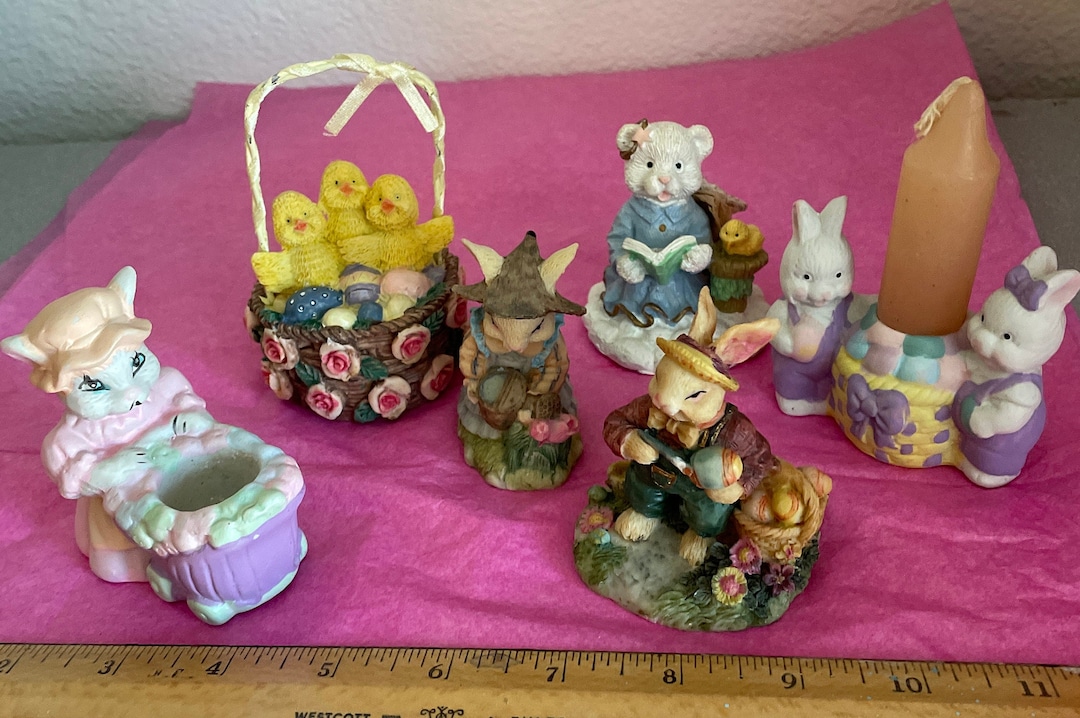 Vintage Easter Bunny Figurines Etsy