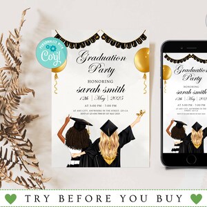 Graduation Party Invitation, Graduation Invitation Template, High School Graduation, Graduation Party Invite, Editable Template