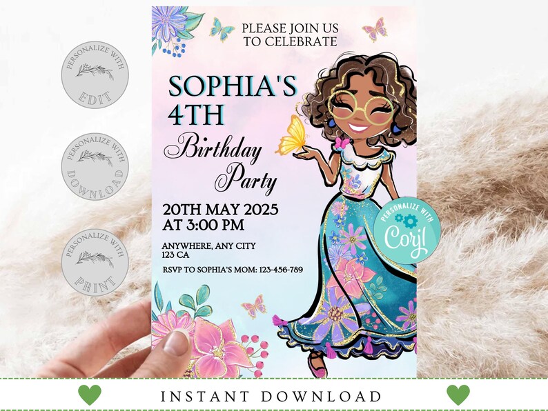 Editable Encanto Birthday Invitation Template, Encanto Invite, Encanto