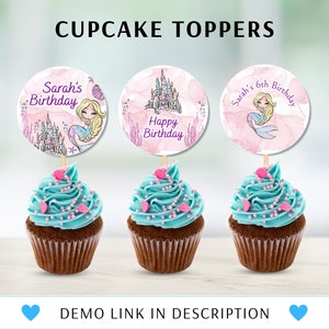 Mermaid Cupcake Toppers, Mermaid Birthday Decoration, Printable Under the Sea Party, Mermaid Cupcake Decor, Digital Download