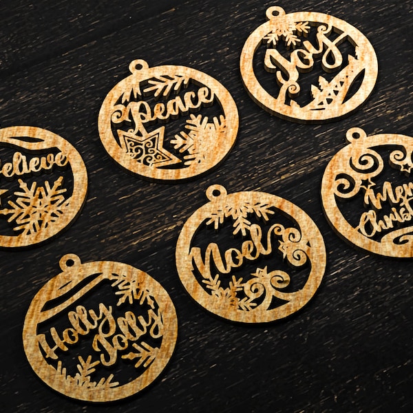 Christmas Ornaments 02 Svg Digital 3d Print Files Cricut Glowforge | SVG, DXF, AI, stl, png, pdf