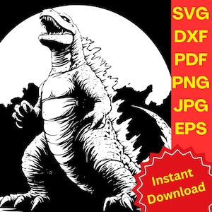 Godzilla Svg, High quality Godzilla Png, Kong Svg For Cricut, Clipart, Cut Files, Silhouette, Instant Download, Logo