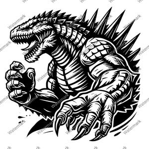 Godzilla Svg, High quality Godzilla Png, Kong Svg For Cricut, Clipart, Cut Files, Silhouette, Instant Download, Logo