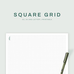 Square grid Printable A3/A4/Letter, Instant Download PDF