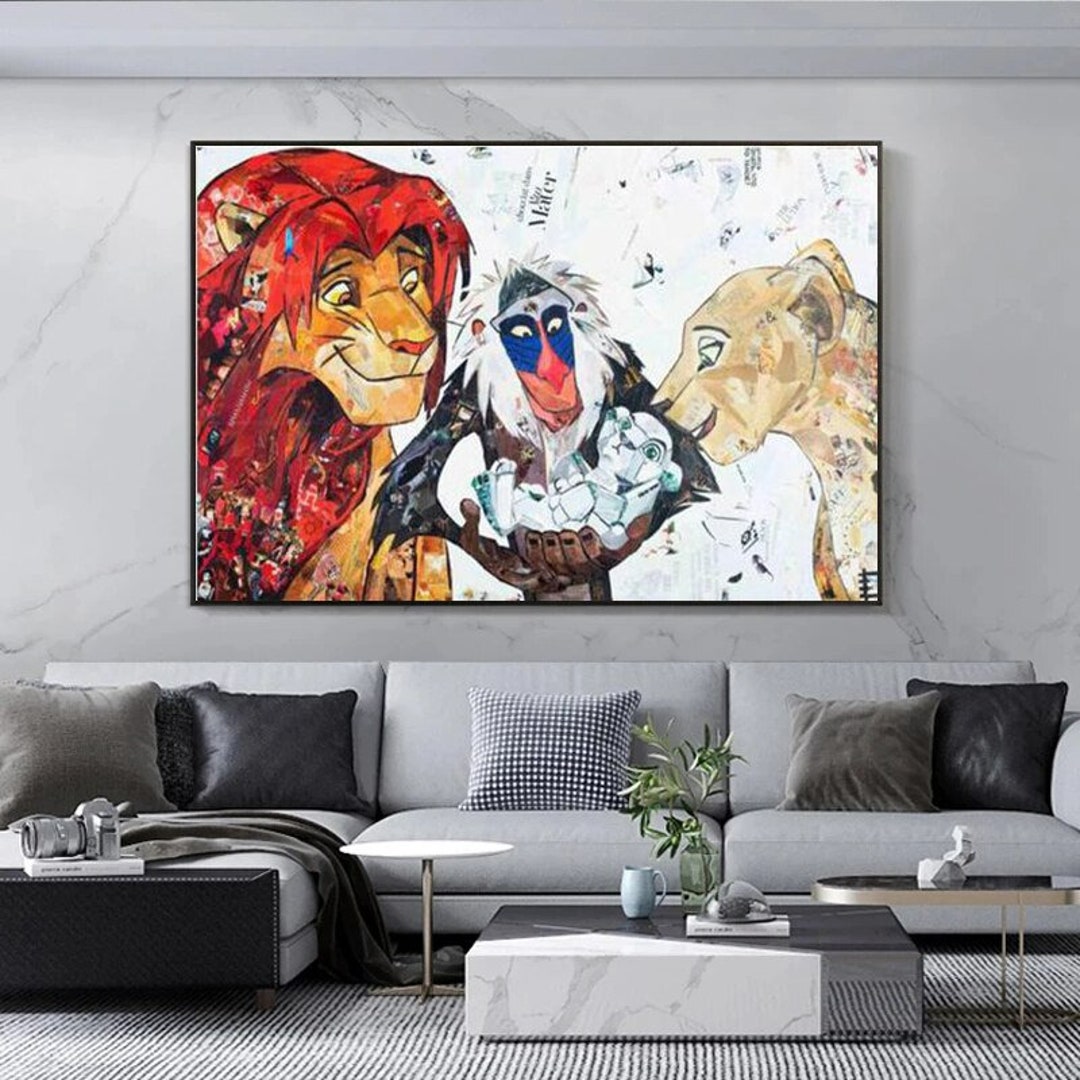 Disney Movie Lion King Canvas Painting Children's Room Etsy