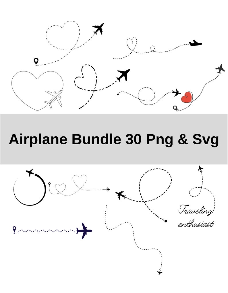 Airplane Svg Bundle Airplane Png Airplane Svg Airplane Silhouette image 1
