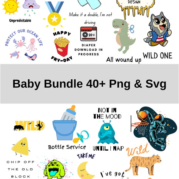 Baby Svg Bundle - Baby Png Bundle - Newborn Png - Infant Baby Png - Newborn Svg - Baby Shower Svg