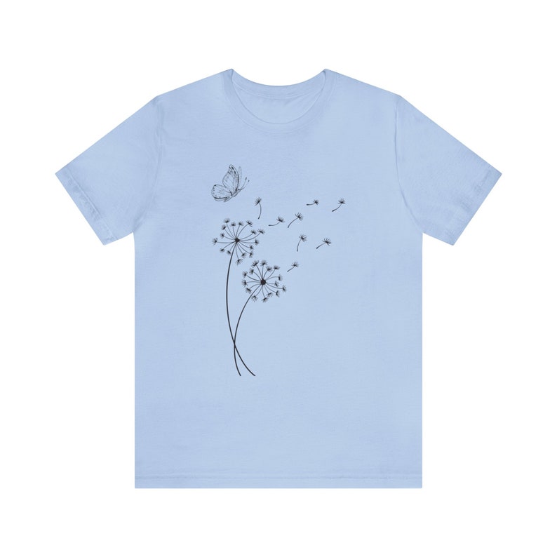 Pusteblumen Shirt Wilde Blumen Shirt Löwenzahn und Schmetterling Shirt Inspirierendes Shirt Löwenzahn Geschenk Bild 6