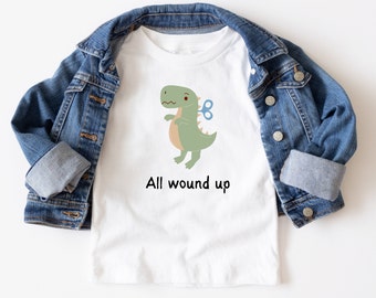 Dinosaur Toddler Clothes "All Wound Up" Gildan Toddler Shirts