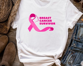 Breast Cancer Survivor Shirt, Breast Cancer Awareness Shirt, Pink Ribbon Cancer T-Shirt, Hope Shirt, Cancer Warrior Shirt, Survivor Shirt