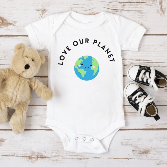 Love Our Planet Custom Baby Clothes Unique Baby Gift Organic Cotton Baby Bodysuit Etsy Canada