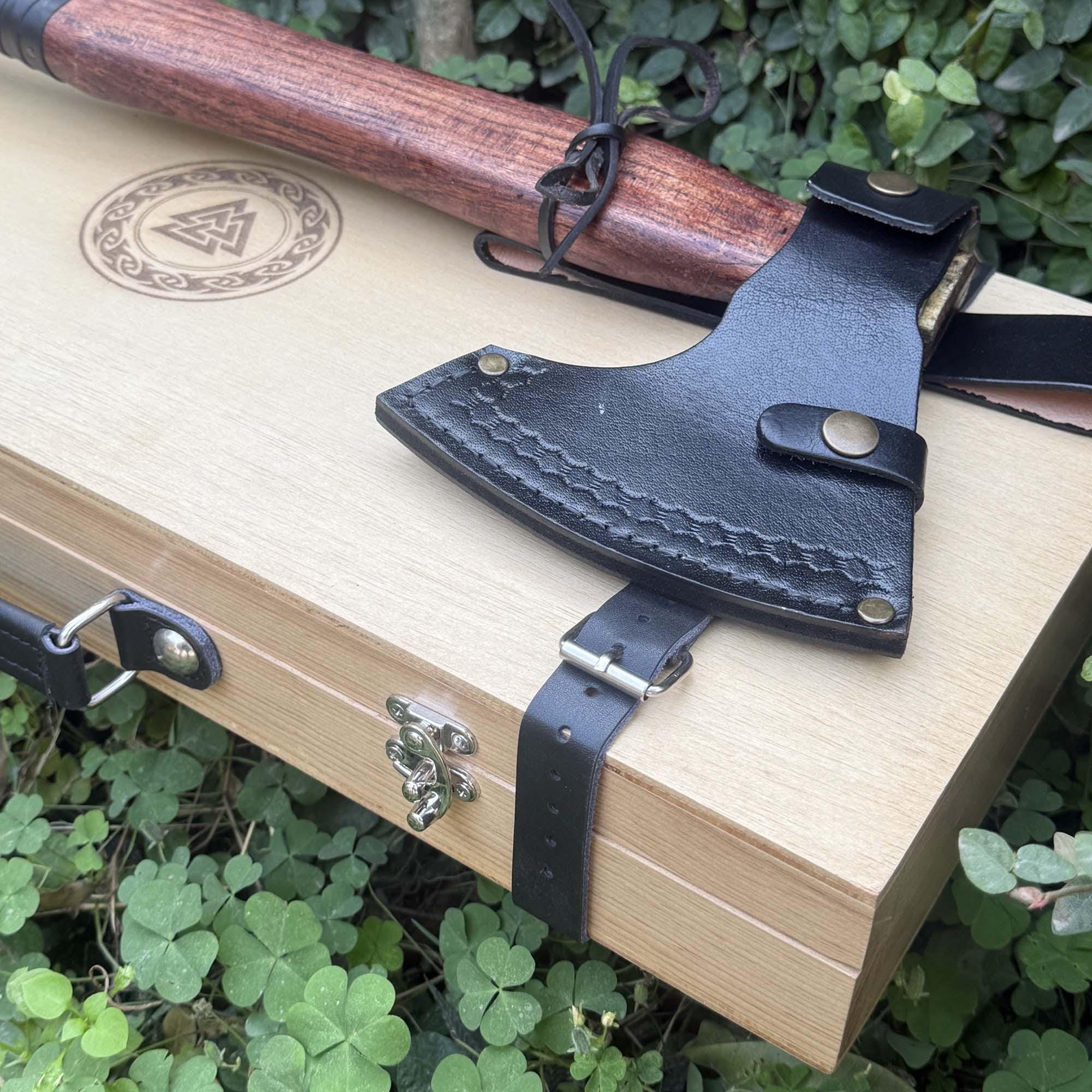 RAGNAR VIKING AXE Forged Camping Axe With Wooden Box, Personalized ...