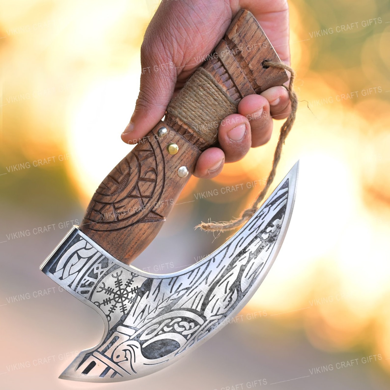 Personalized Viking Ax Pizza Cutter - 8-Inch J2 Steel Blade