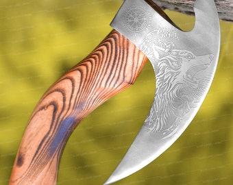 Viking Pizza Cutter Axe, Original custom hand forged pizza Axe, Best Birthday & Anniversary Gifts for Him, Unique gifts for her, handcrafted