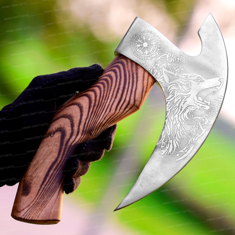 Viking Pizza Cutter Axe, Den ursprungliga specialdesignade handsmidda pizzayxan, Bästa presenterna till henne, Bästa jubileumspresenterna till honom, pizzaskäryxa Roar