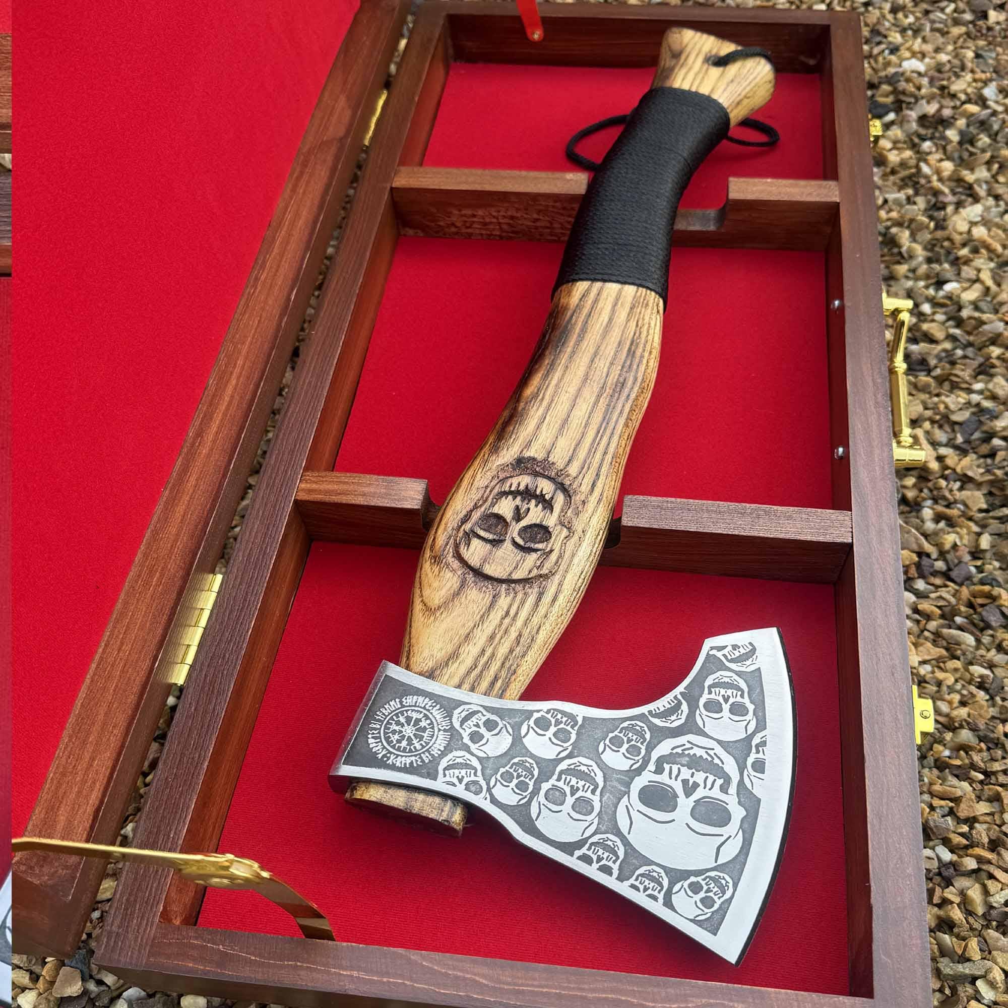 RAGNAR VIKING AXE Forged Camping Axe With Box, Personalized Engraved ...