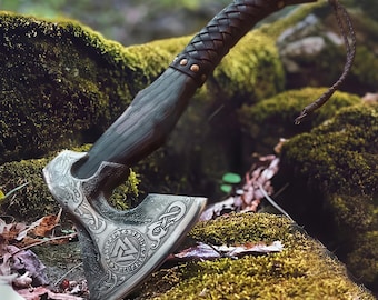 RAGNAR VIKING AXE Forged Camping Axe, Best Anniversary gift for him, Viking Gifts, Viking Bearded Nordic, Personalized gift for dad