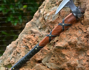RAGNAR VIKING AXE Forged Camping Axe, Viking Bearded Nordic, Viking hatchet Personalized axe, Scandinavian axe, Handmade gift for dad