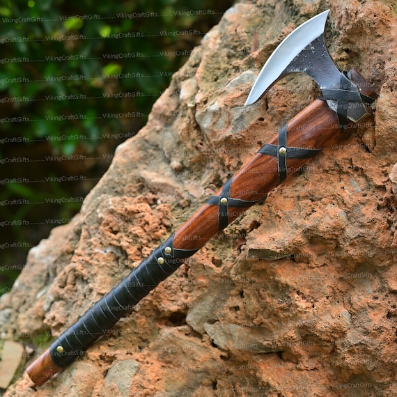 RAGNAR VIKING AXE Forged Camping Axe, Viking Bearded Nordic, Viking hatchet Personalized axe, Scandinavian axe, Handmade gift for dad