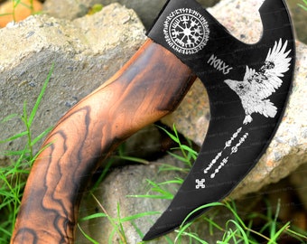 Viking Pizza Cutter Axe, Viking pizza axe Original custom hand forged pizza Axe, Custom Gift box, Personalized gifts for him, Gift for dad