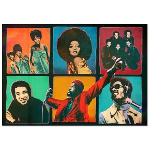 Premium Matte Paper Poster-Motown - Blues, Funk, Jazz, Pop, R&B, Soul. Music Print, Music Poster, Pop Art, Wall Art, Poster Prints, Motown