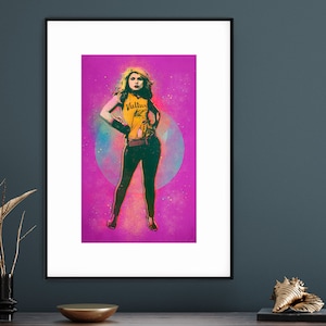 New Wave Girl - muziekafdruk, muziekposter, popart, kunst aan de muur, posters, prenten, prenten, punk, pop, rock