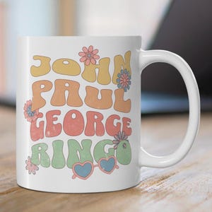 Retro Coffee mug 11oz.  John, Paul, George, Ringo The Beatles gift