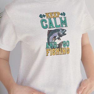 Keep Calm and Go Fishing Tee: Unisex Jersey Short Sleeve
