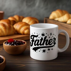 Personalized Father Ceramic Mug, Gift for Dad, Custom Coffee Cup, Birthday Present, Father&#39;s Day Celebration