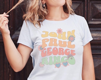 John Paul George Ringo Beatles tshirt, music tshirt, retro tshirt