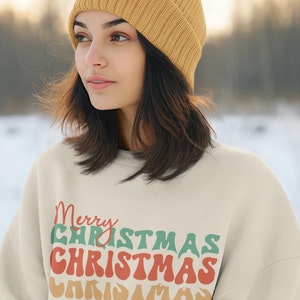 Merry Christmas retro sweatshirt for him and her, Christmas sweatshirt, holiday shirt, trending Christmas sweatshirt
