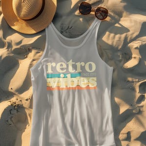 Retro Vibes Racerback Tank Top: Summer Beach Workout Style