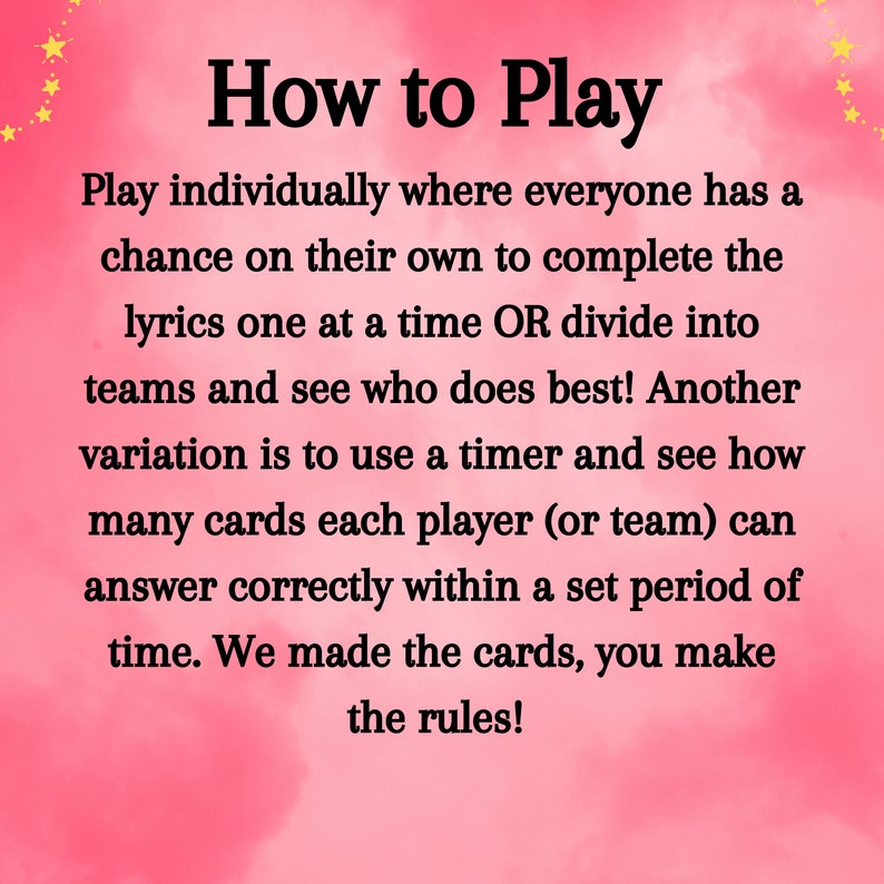 Taylor Swift Finish The Lyrics Taylor Swift Party Games Etsy