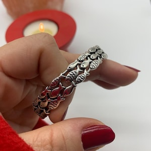 Zilveren verstelbare vismanchetarmband-visliefhebbers-sealife open manchet met unieke textuur-cadeau voor haar-Valentijnsdagcadeau voor haar, moedersring