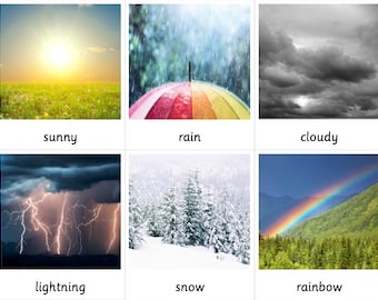 Montessori 3 Part Cards - Weather