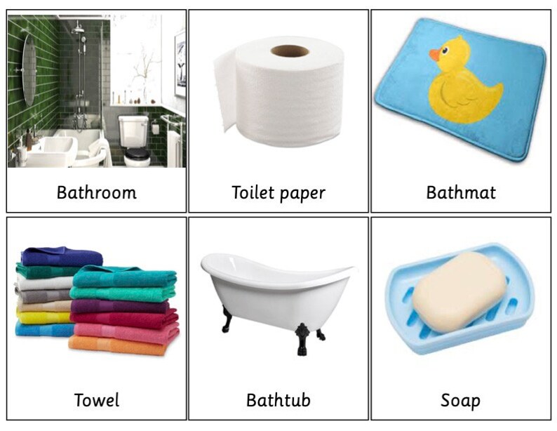 Montessori Bathroom Nomenclature Cards Etsy