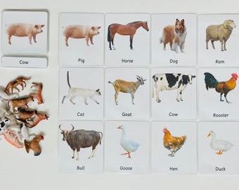 Montessori Farm 3 Part Cards & Matching Objects